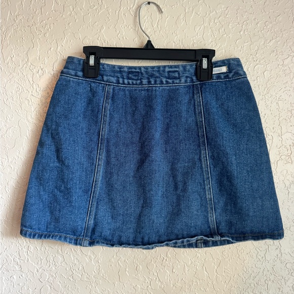 Melville Denim Snap Front Skirt - Picture 2 of 10